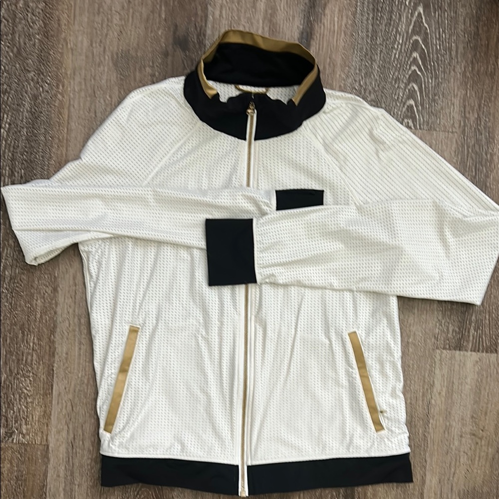 Lululemon Athletica Windbreaker White and Black Athletic Design